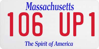 MA license plate 106UP1