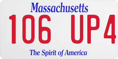 MA license plate 106UP4