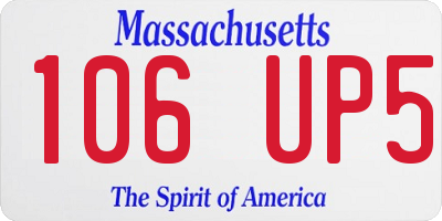 MA license plate 106UP5