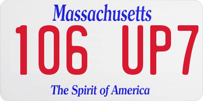 MA license plate 106UP7