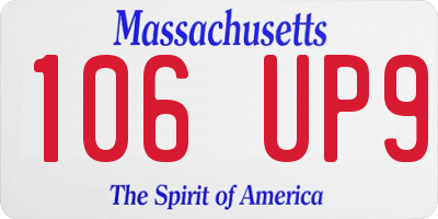 MA license plate 106UP9