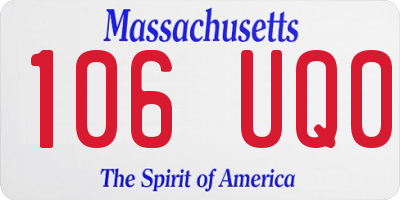 MA license plate 106UQ0