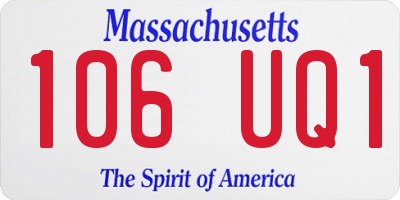 MA license plate 106UQ1