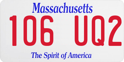 MA license plate 106UQ2