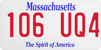 MA license plate 106UQ4