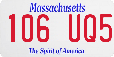 MA license plate 106UQ5