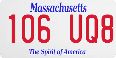 MA license plate 106UQ8