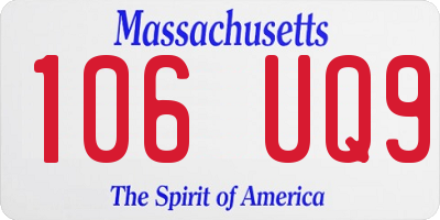 MA license plate 106UQ9