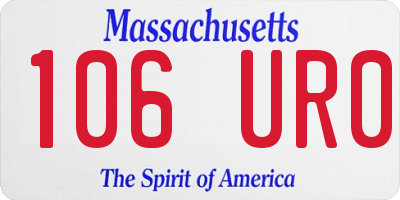MA license plate 106UR0