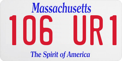 MA license plate 106UR1