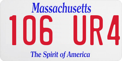 MA license plate 106UR4