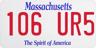 MA license plate 106UR5
