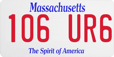 MA license plate 106UR6