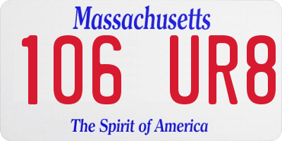 MA license plate 106UR8