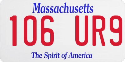 MA license plate 106UR9