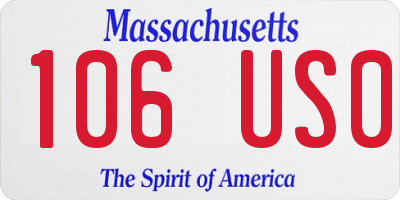 MA license plate 106US0