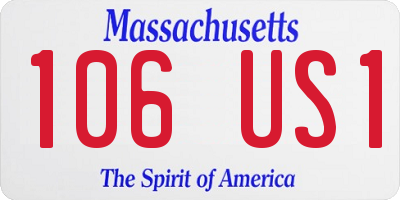 MA license plate 106US1