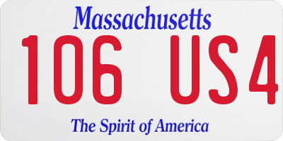MA license plate 106US4