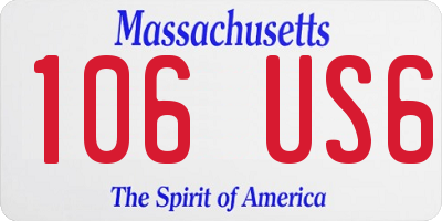MA license plate 106US6
