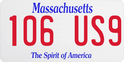 MA license plate 106US9
