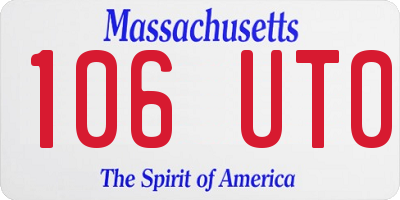 MA license plate 106UT0