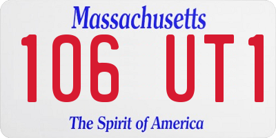 MA license plate 106UT1
