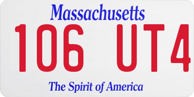 MA license plate 106UT4