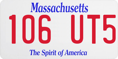 MA license plate 106UT5