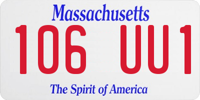 MA license plate 106UU1