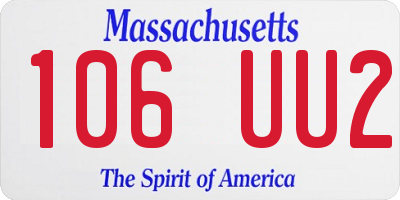 MA license plate 106UU2