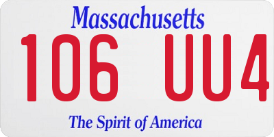 MA license plate 106UU4