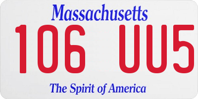 MA license plate 106UU5