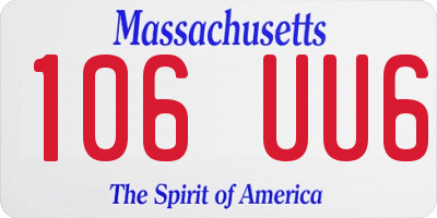 MA license plate 106UU6