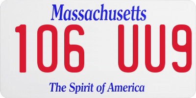 MA license plate 106UU9