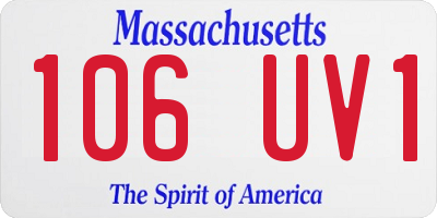 MA license plate 106UV1