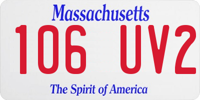 MA license plate 106UV2