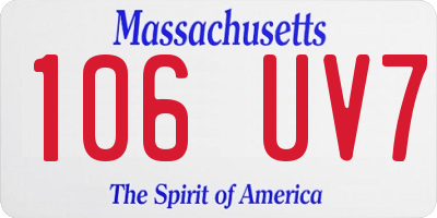 MA license plate 106UV7