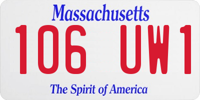 MA license plate 106UW1