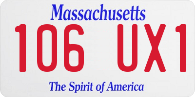 MA license plate 106UX1