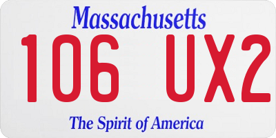 MA license plate 106UX2