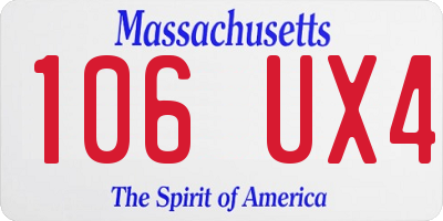 MA license plate 106UX4