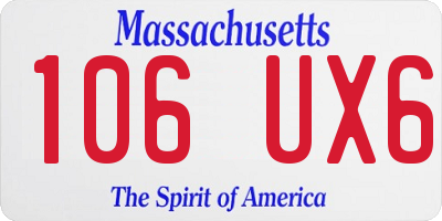 MA license plate 106UX6