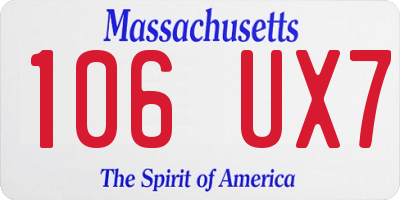 MA license plate 106UX7