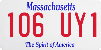 MA license plate 106UY1