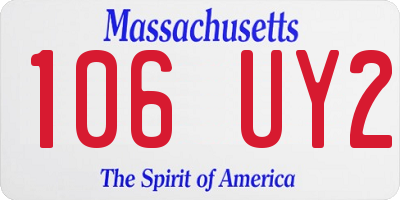 MA license plate 106UY2
