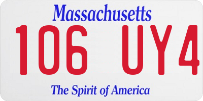 MA license plate 106UY4