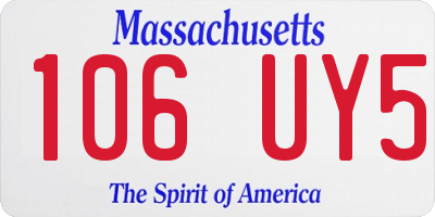 MA license plate 106UY5
