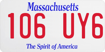 MA license plate 106UY6
