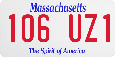 MA license plate 106UZ1