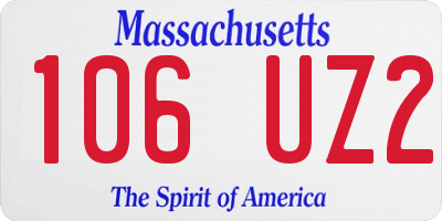 MA license plate 106UZ2